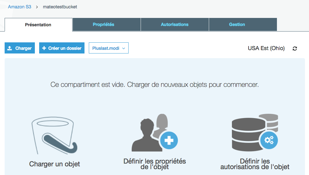 Votre bucket est pour l'instant vide