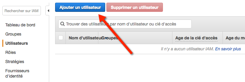 IAM permet de créer un nouvel utilisateur